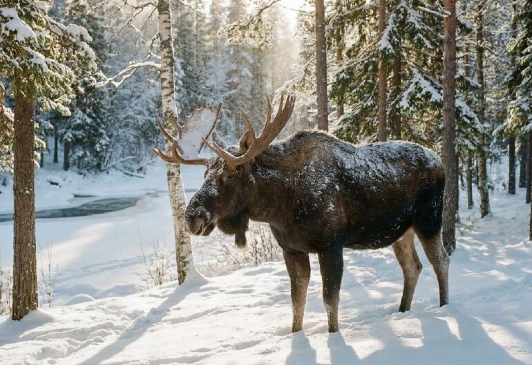Раненого лося заметили в Самарской области