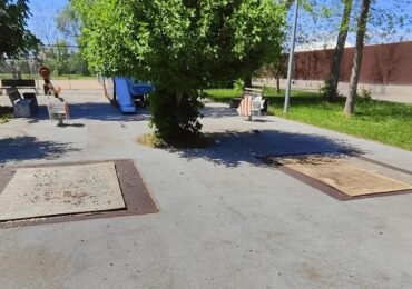 В Самаре в сквере Речников закрыли батуты на ремонт