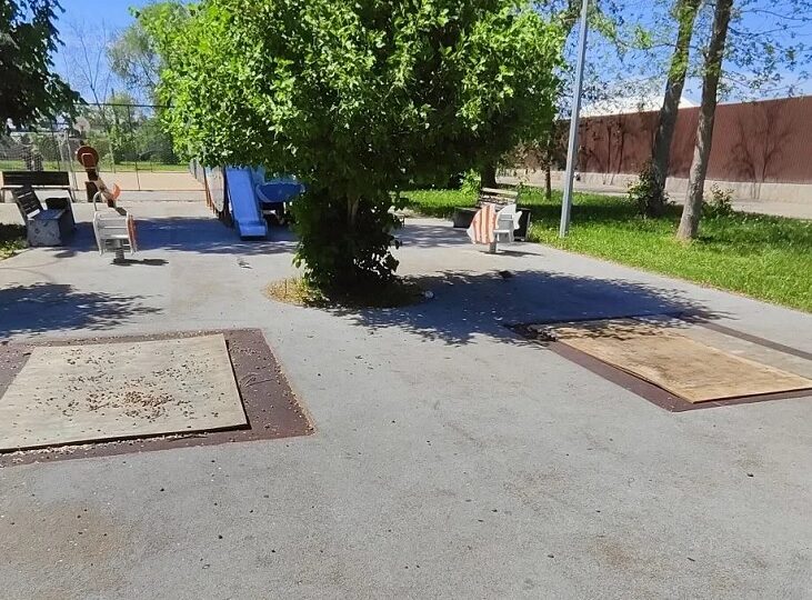 В Самаре в сквере Речников закрыли батуты на ремонт
