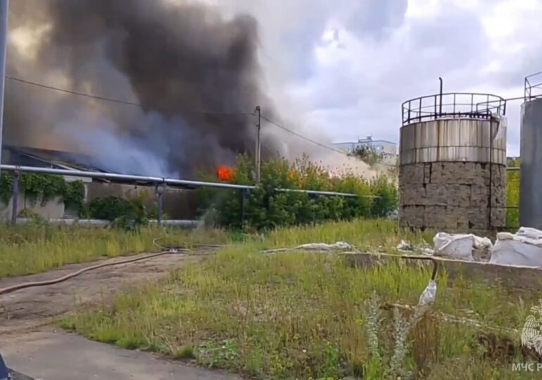 В Жигулевске тушат пожар в магазине стройматериалов