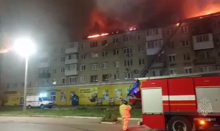 В Новокуйбышевске произошел крупный пожар